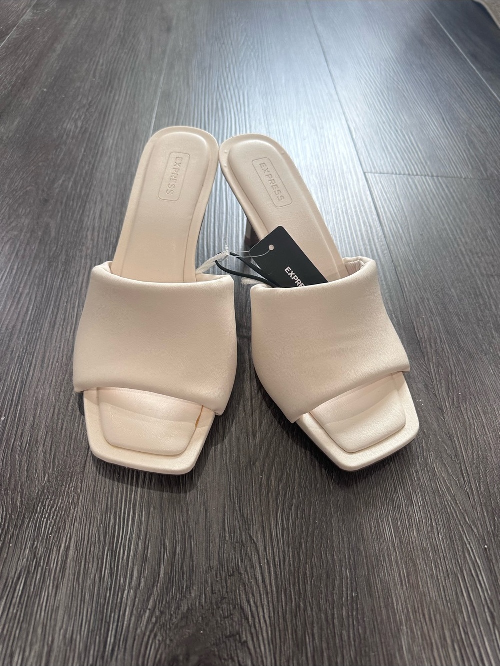 Express Women's Cream Padded Slide Heels, Size 10 NWT